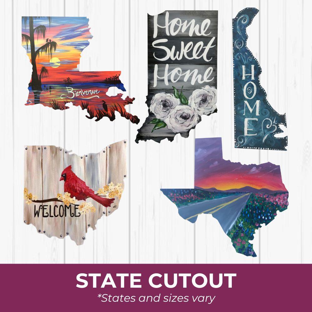 6" Wooden State Cutout